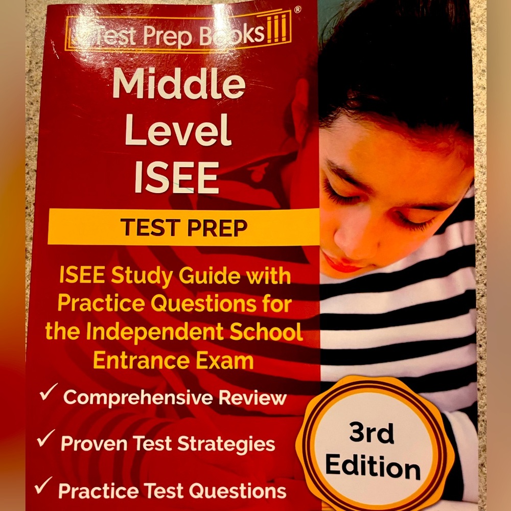 Test prep book for private school entrance exam